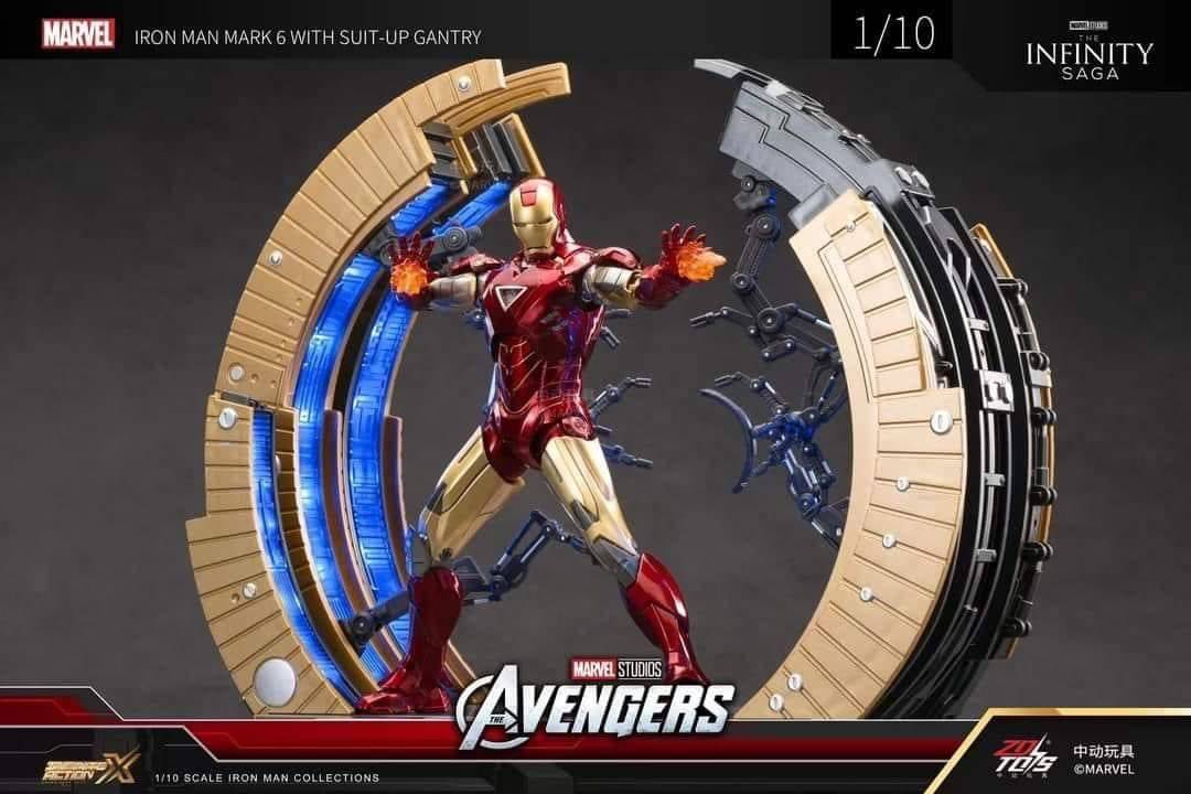 PREORDER ZD Toys ZD1928 Iron Man Mark 6 With Suit-Up Gantry
