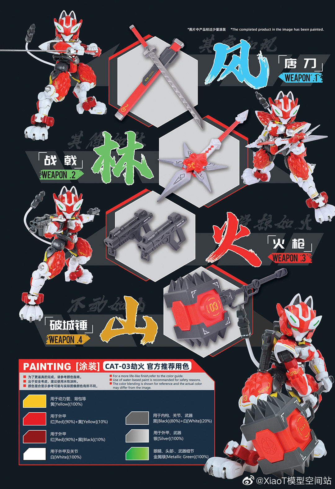 IN STOCK XIAOT IRON ROARS C.A.T-03 1/60 RED