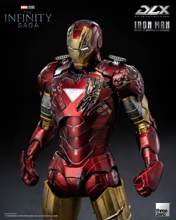 PREORDER Marvel: The Infinity Saga DLX Iron Man Mark 6 (Battle Damaged Ver.) 1/12 Scale Action Figure