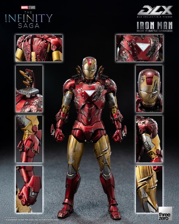 PREORDER Marvel: The Infinity Saga DLX Iron Man Mark 6 (Battle Damaged Ver.) 1/12 Scale Action Figure