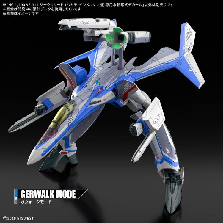 PREORDER Macross Delta HG Hayate Immelmann's VF-31J Siegfried 1/100 Scale Water Slide Decal Sheet