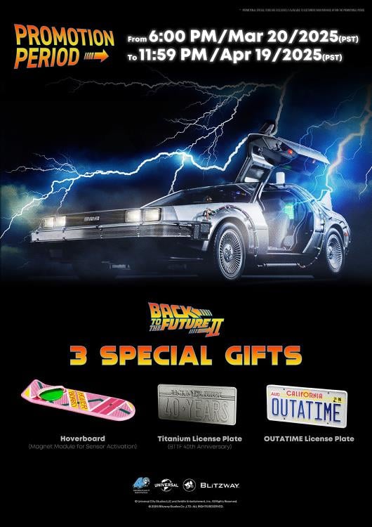 PREORDER Back to the Future Part II DeLorean 1/6 Scale Vehicle