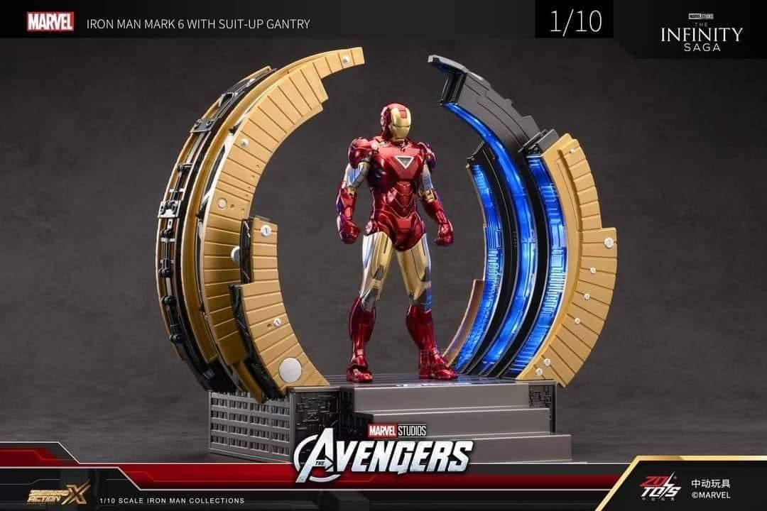 PREORDER ZD Toys ZD1928 Iron Man Mark 6 With Suit-Up Gantry