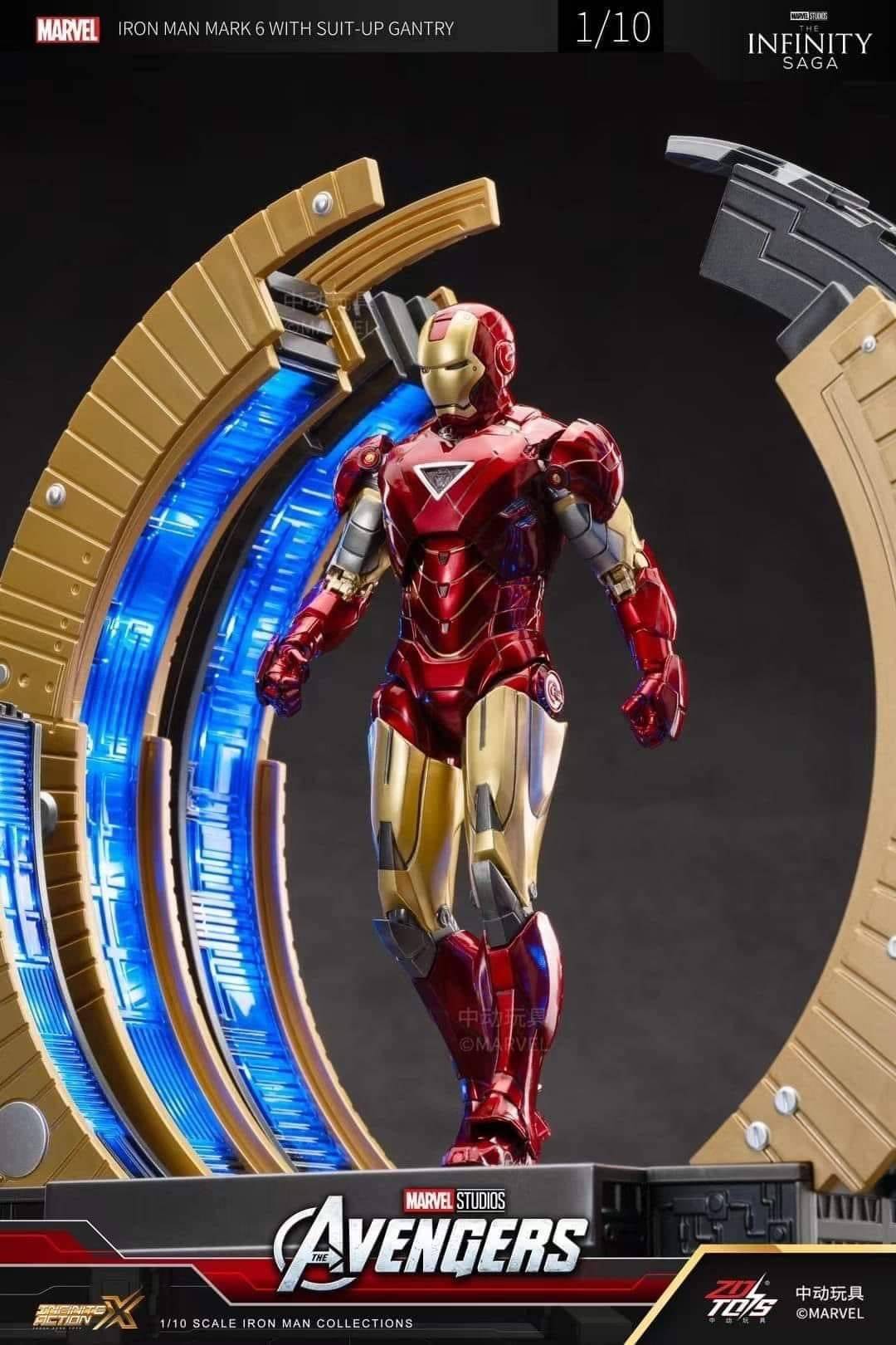 PREORDER ZD Toys ZD1928 Iron Man Mark 6 With Suit-Up Gantry