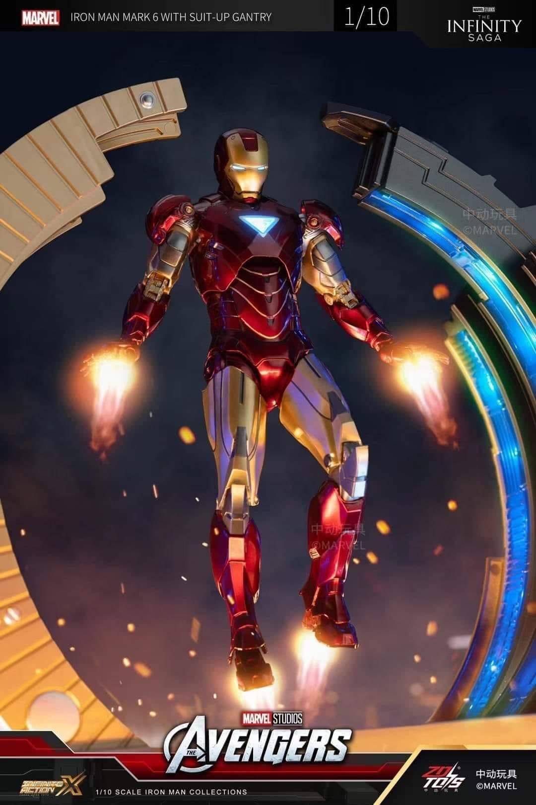 PREORDER ZD Toys ZD1928 Iron Man Mark 6 With Suit-Up Gantry