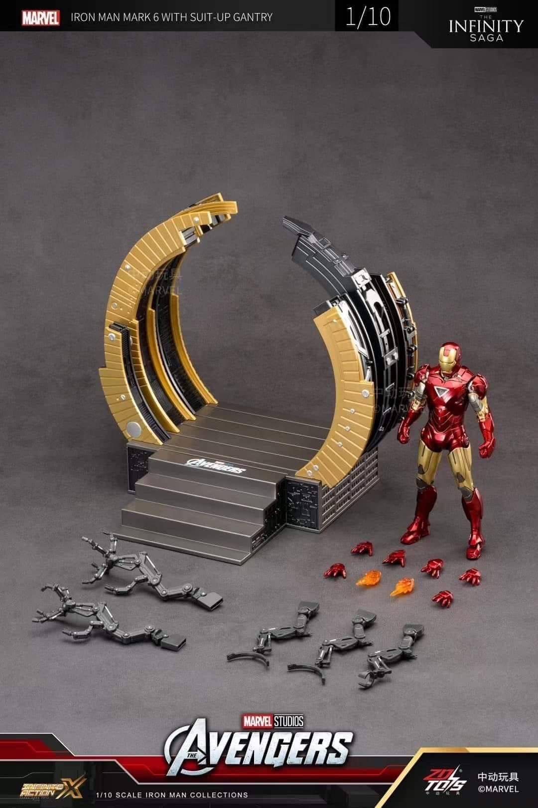PREORDER ZD Toys ZD1928 Iron Man Mark 6 With Suit-Up Gantry
