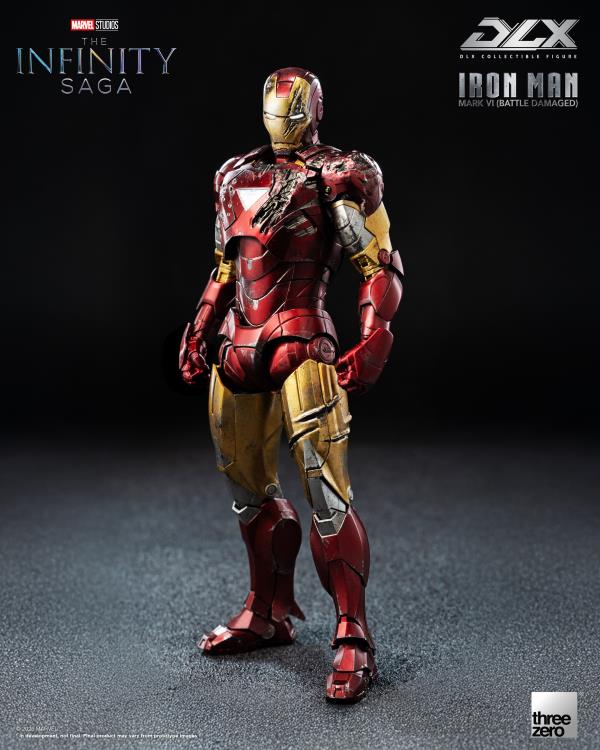 PREORDER Marvel: The Infinity Saga DLX Iron Man Mark 6 (Battle Damaged Ver.) 1/12 Scale Action Figure