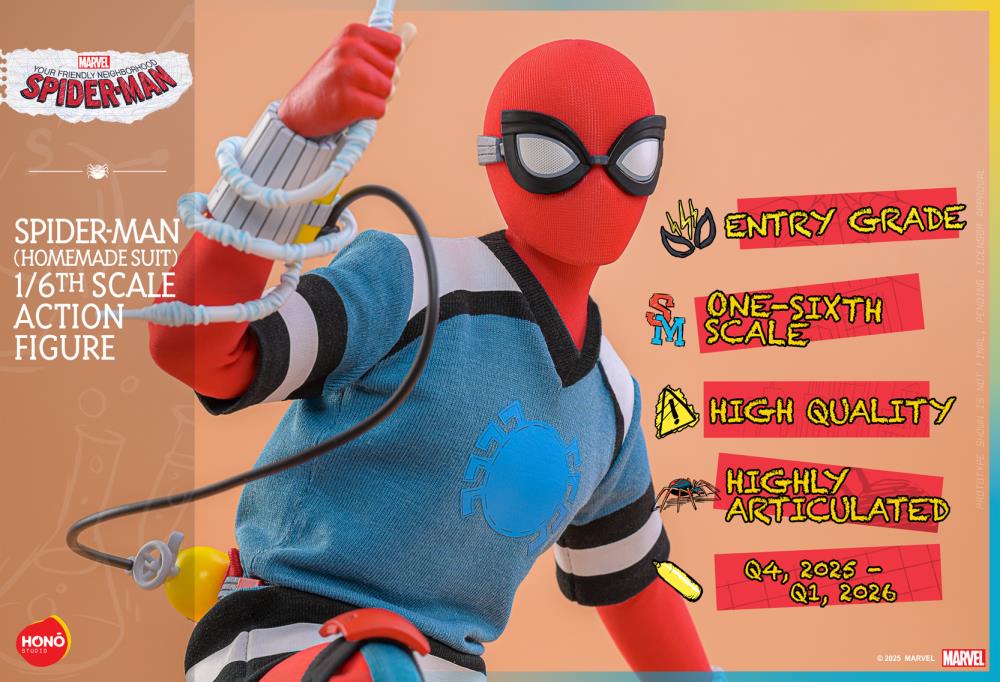 PREORDER Your Friendly Neighborhood Spider-Man HS07 Spider-Man (Homemade Suit) 1/6th Scale Collectible Figure