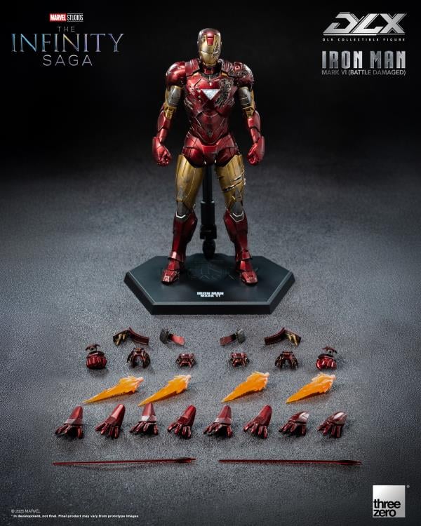 PREORDER Marvel: The Infinity Saga DLX Iron Man Mark 6 (Battle Damaged Ver.) 1/12 Scale Action Figure