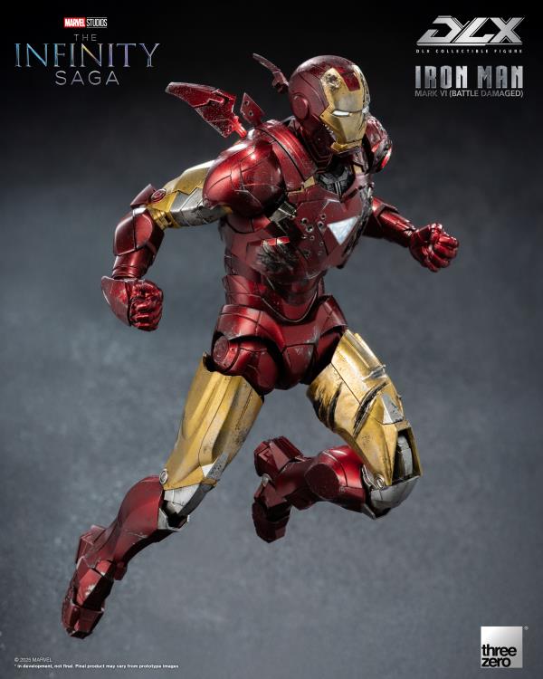 PREORDER Marvel: The Infinity Saga DLX Iron Man Mark 6 (Battle Damaged Ver.) 1/12 Scale Action Figure