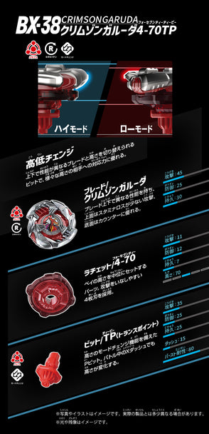 PREORDER Beyblade X BX-38 Crimson Garuda 4-70TP Booster