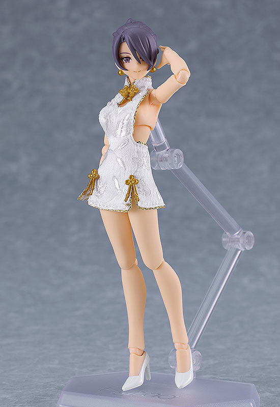 PREORDER figma Female Body (Mika) with Mini Skirt Chinese Dress Outfit (White)