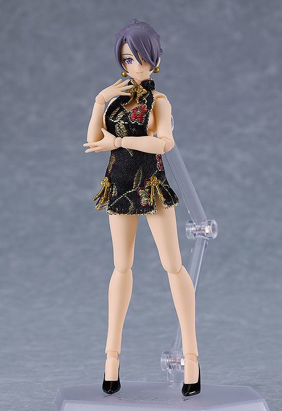 PREORDER figma Female Body (Mika) with Mini Skirt Chinese Dress Outfit (Black)