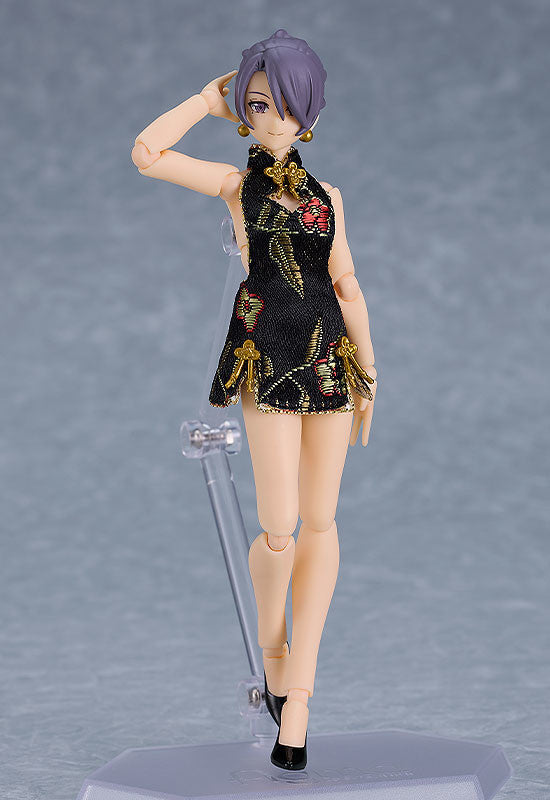 PREORDER figma Female Body (Mika) with Mini Skirt Chinese Dress Outfit (Black)