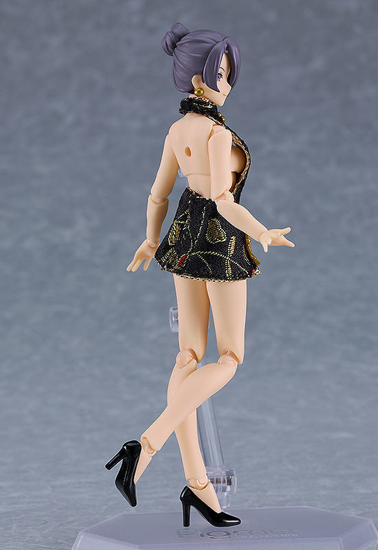 PREORDER figma Female Body (Mika) with Mini Skirt Chinese Dress Outfit (Black)