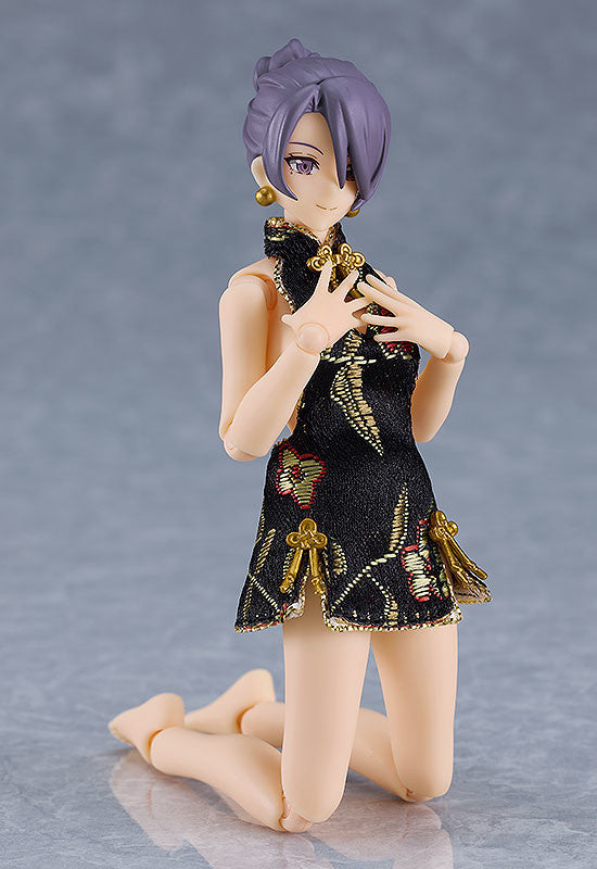 PREORDER figma Female Body (Mika) with Mini Skirt Chinese Dress Outfit (Black)