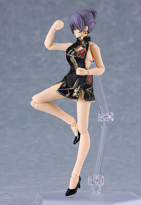 PREORDER figma Female Body (Mika) with Mini Skirt Chinese Dress Outfit (Black)