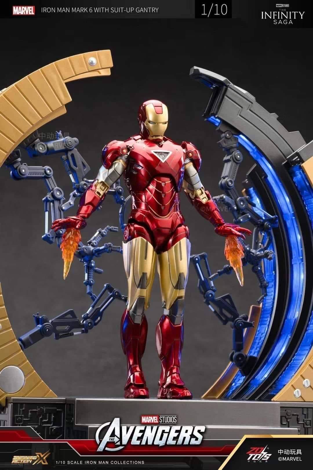 PREORDER ZD Toys ZD1928 Iron Man Mark 6 With Suit-Up Gantry