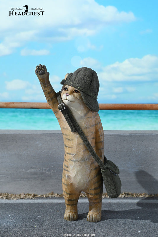 PREORDER HEADCREST Cat with Wooden Grain 7.0 H2404