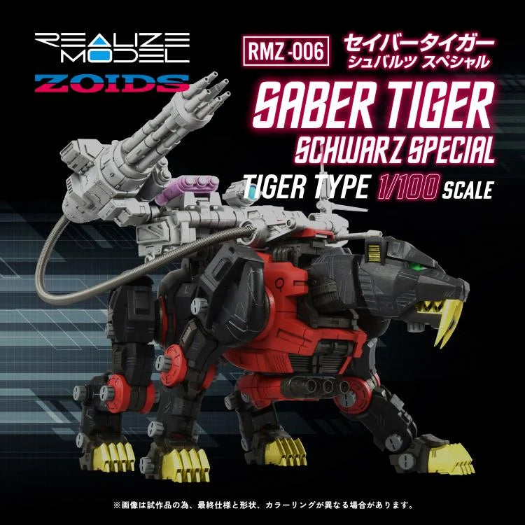 PREORDER Zoids Realize Model RMZ-006 Saber Tiger (Schwarz Special Ver.) 1/100 Scale Model Kit