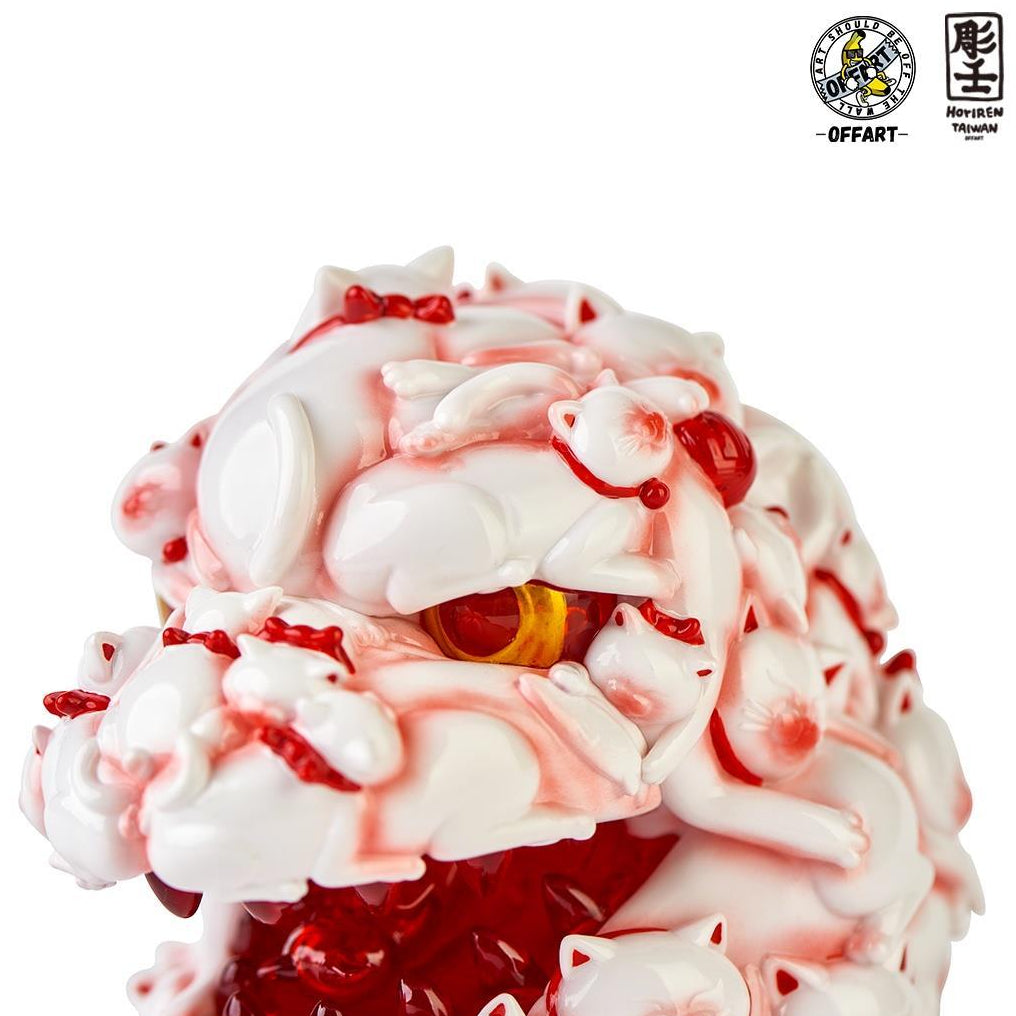 PREORDER OFFART x Horiren 12cm Hundred Cats Red Lotus Mini Fortune Head Sculpt: Underglaze Red Mini