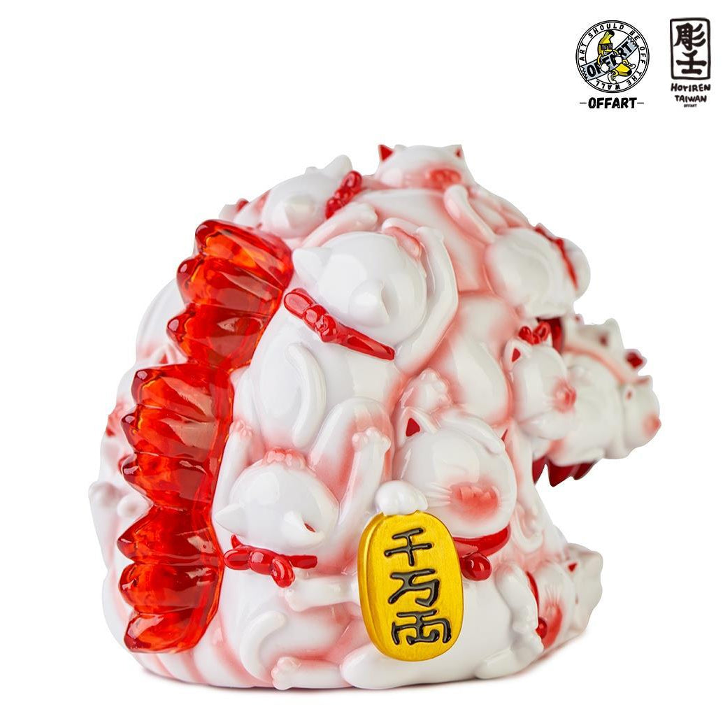 PREORDER OFFART x Horiren 12cm Hundred Cats Red Lotus Mini Fortune Head Sculpt: Underglaze Red Mini