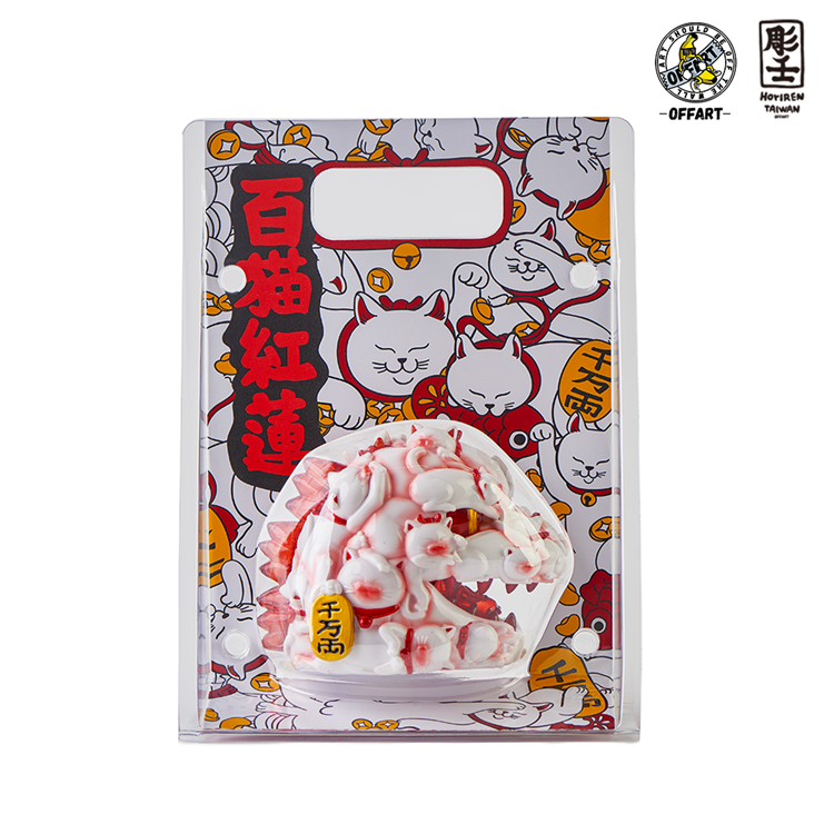 PREORDER OFFART x Horiren 12cm Hundred Cats Red Lotus Mini Fortune Head Sculpt: Underglaze Red Mini