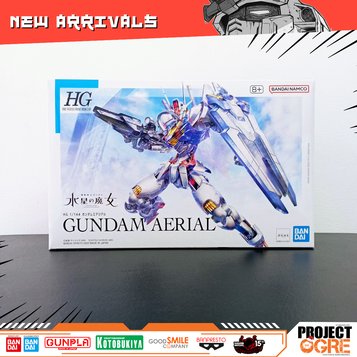 IN STOCK 1/144 HG Gundam Aerial (Mobile Suit Gundam: The Witch From Mercury)