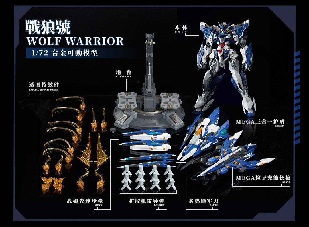 PREORDER Animester X Nuclear Gold Core Crystal Warrior Wolf [Mega Form]