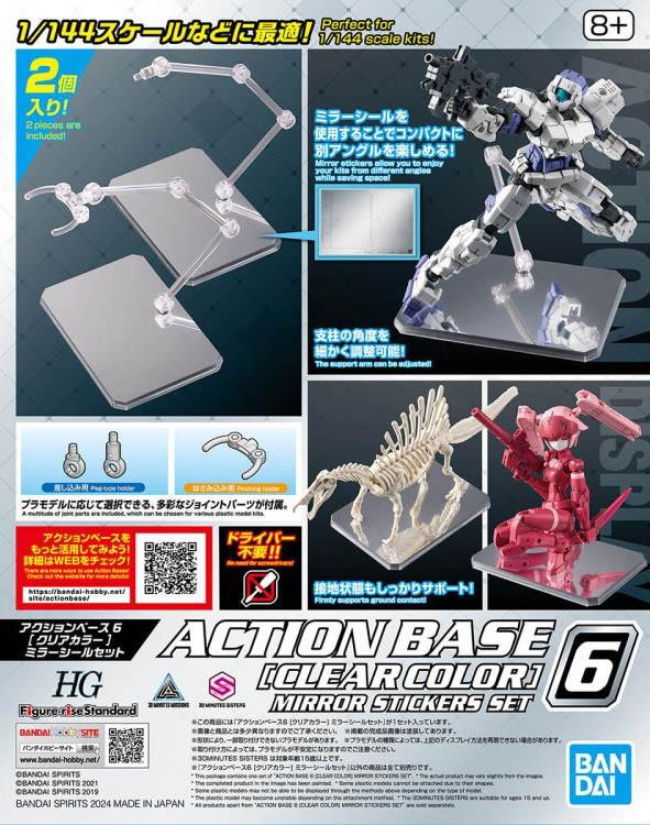 IN STOCK Action Base 6 Clear Color Mirror Sticker Set