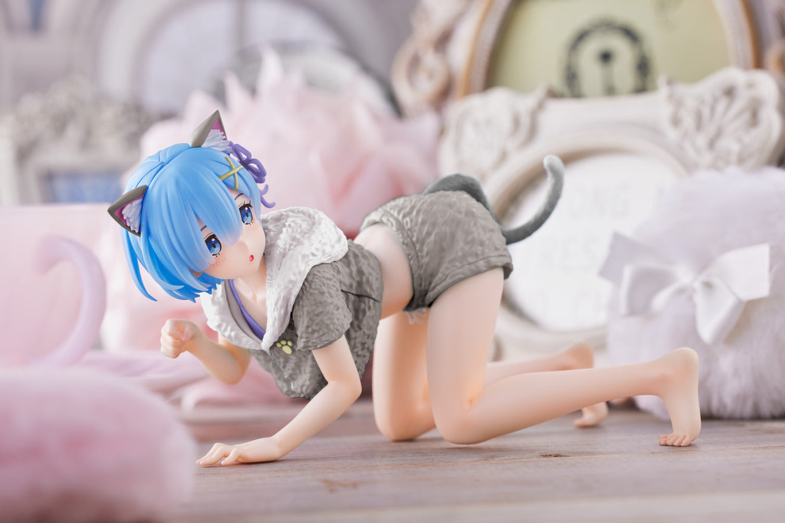 PREORDER Re:Zero Starting Life in Another World Desktop Cute Figure - Rem (Cat Roomwear Ver.) Renewal Edition