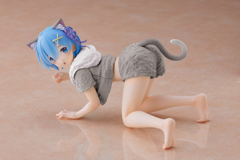 PREORDER Re:Zero Starting Life in Another World Desktop Cute Figure - Rem (Cat Roomwear Ver.) Renewal Edition