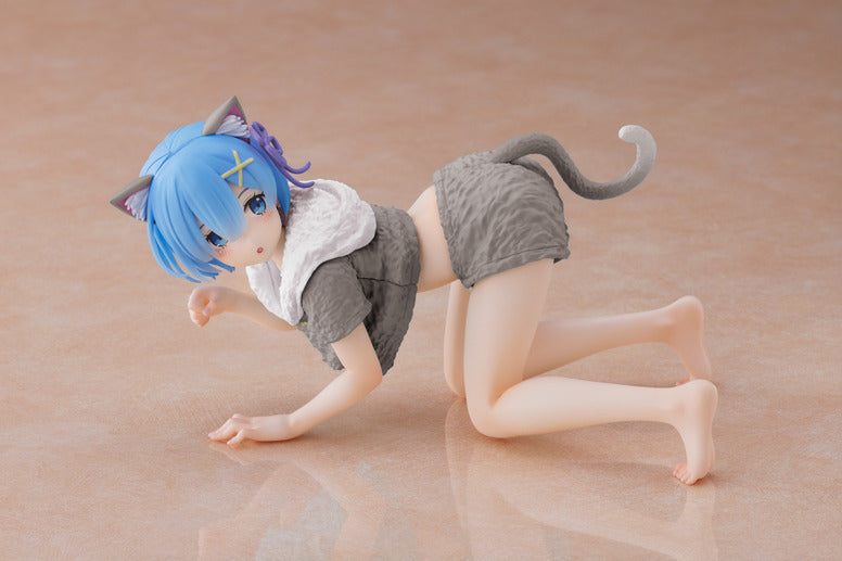 PREORDER Re:Zero Starting Life in Another World Desktop Cute Figure - Rem (Cat Roomwear Ver.) Renewal Edition