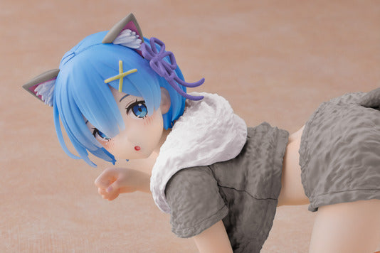 PREORDER Re:Zero Starting Life in Another World Desktop Cute Figure - Rem (Cat Roomwear Ver.) Renewal Edition