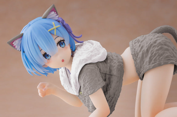 PREORDER Re:Zero Starting Life in Another World Desktop Cute Figure - Rem (Cat Roomwear Ver.) Renewal Edition