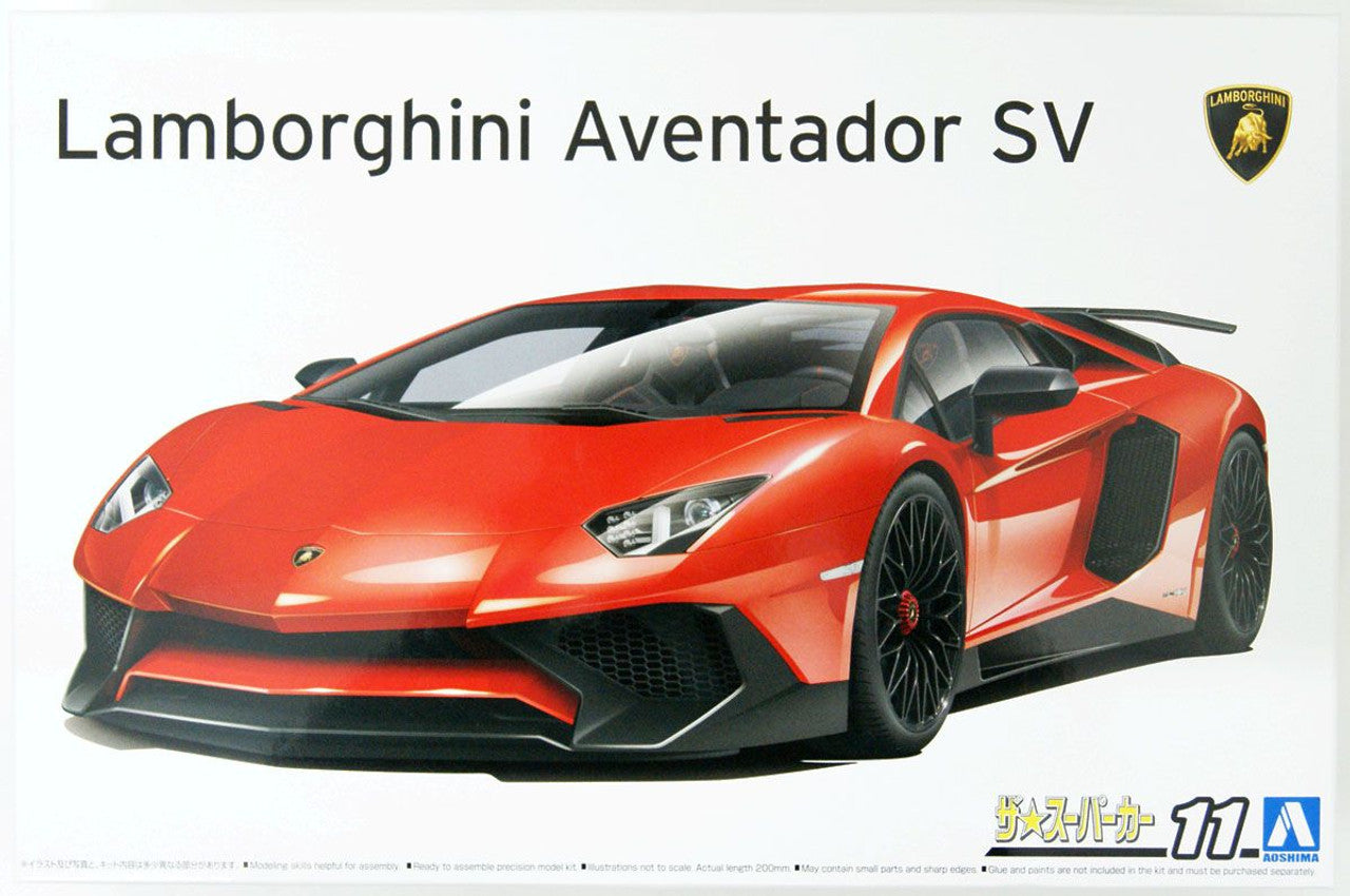 PREORDER Aoshima The Super Car 1/24 '15 Lamborghini Aventador SV Plastic Model