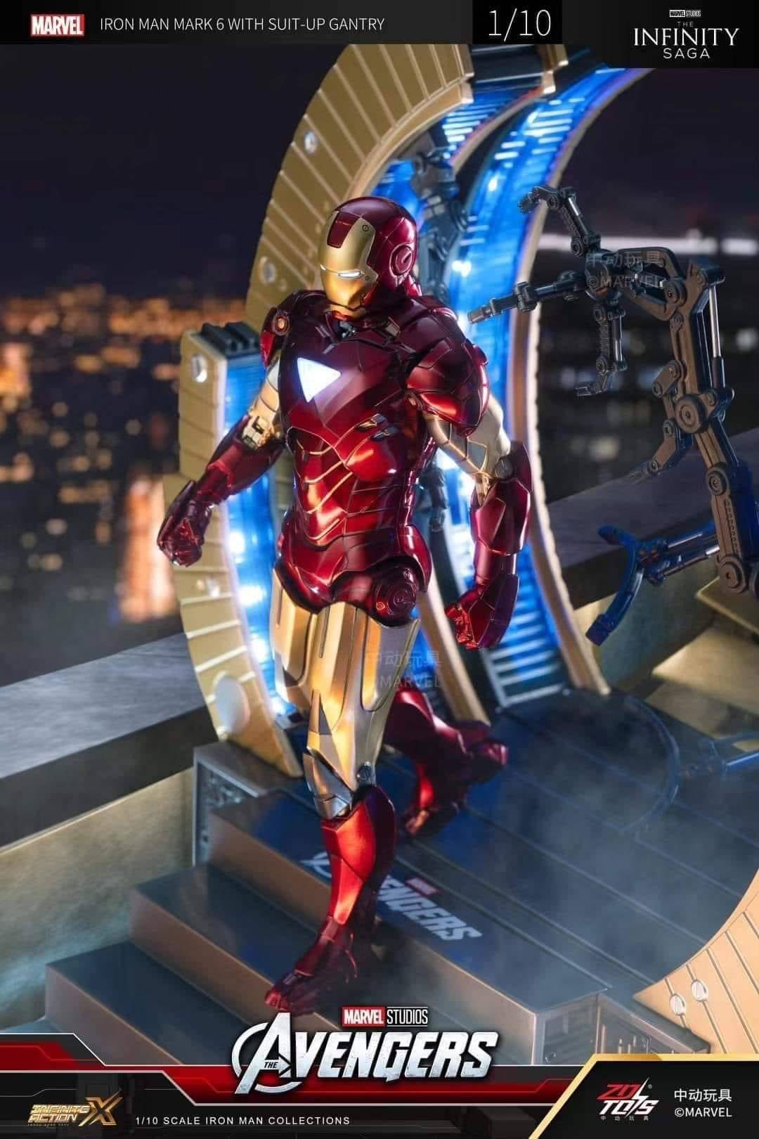 PREORDER ZD Toys ZD1928 Iron Man Mark 6 With Suit-Up Gantry