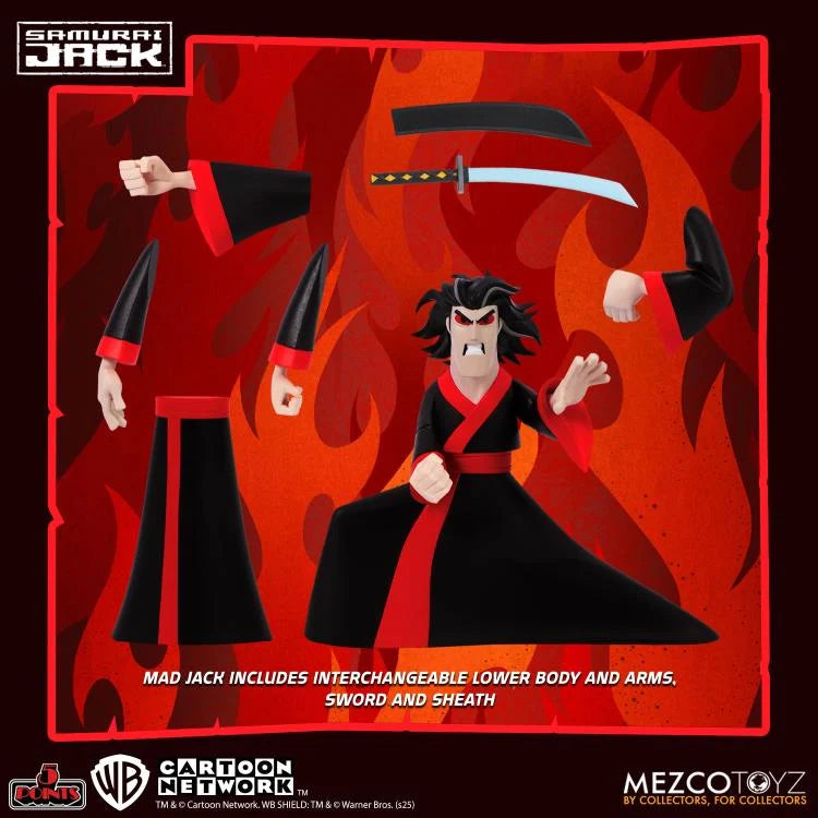 PREORDER Samurai Jack 5 Points Deluxe Action Figure Set (Samurai Jack + Aku + Mad Jack)