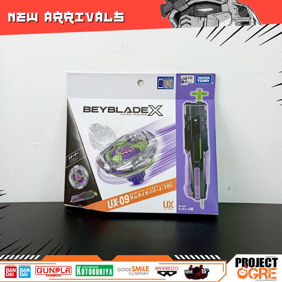 IN STOCK Beyblade X UX-09 Starter Samurai Saber 2-70L