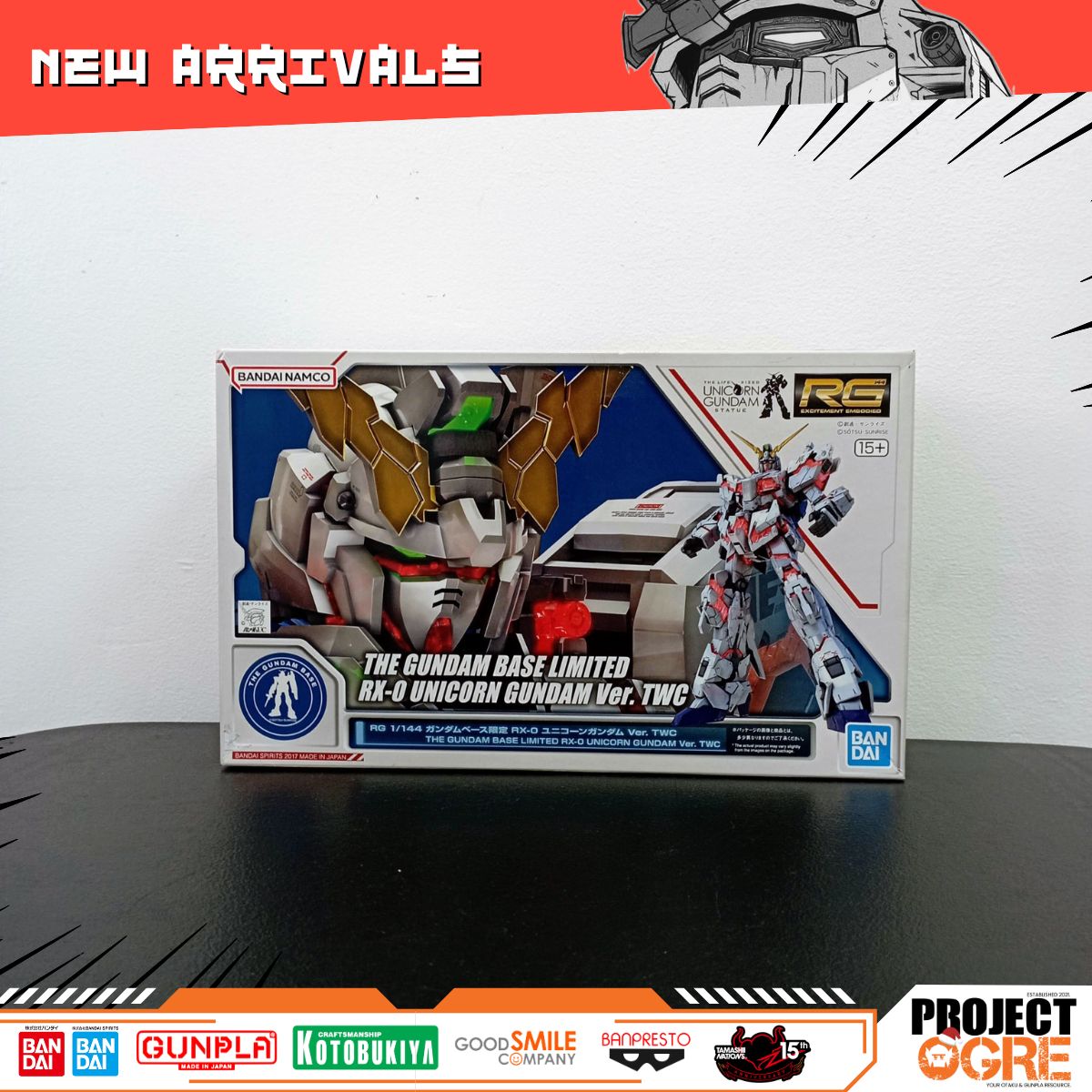 IN STOCK  RG 1/144 The Gundam Base Limited RX-0 Unicorn Gundam Ver. TWC