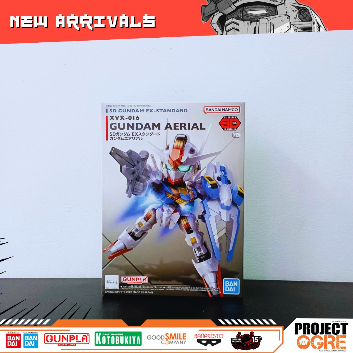 IN STOCK SD Gundam Ex-Standard Gundam Aerial - Mobile Suit Gundam: The Witch from Mercury