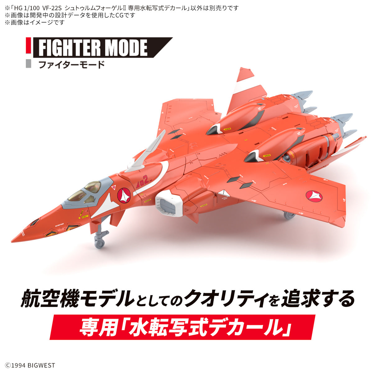 PREORDER 1/100 HG VF-22S Sturmvogel II Water Decals