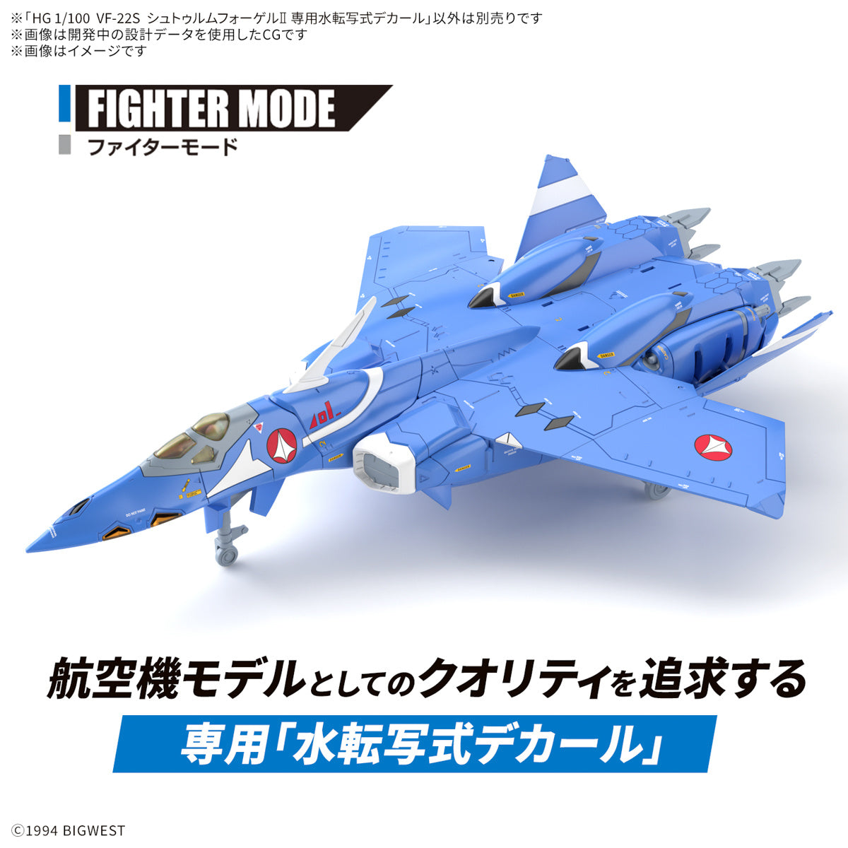 PREORDER 1/100 HG VF-22S Sturmvogel II Water Decals