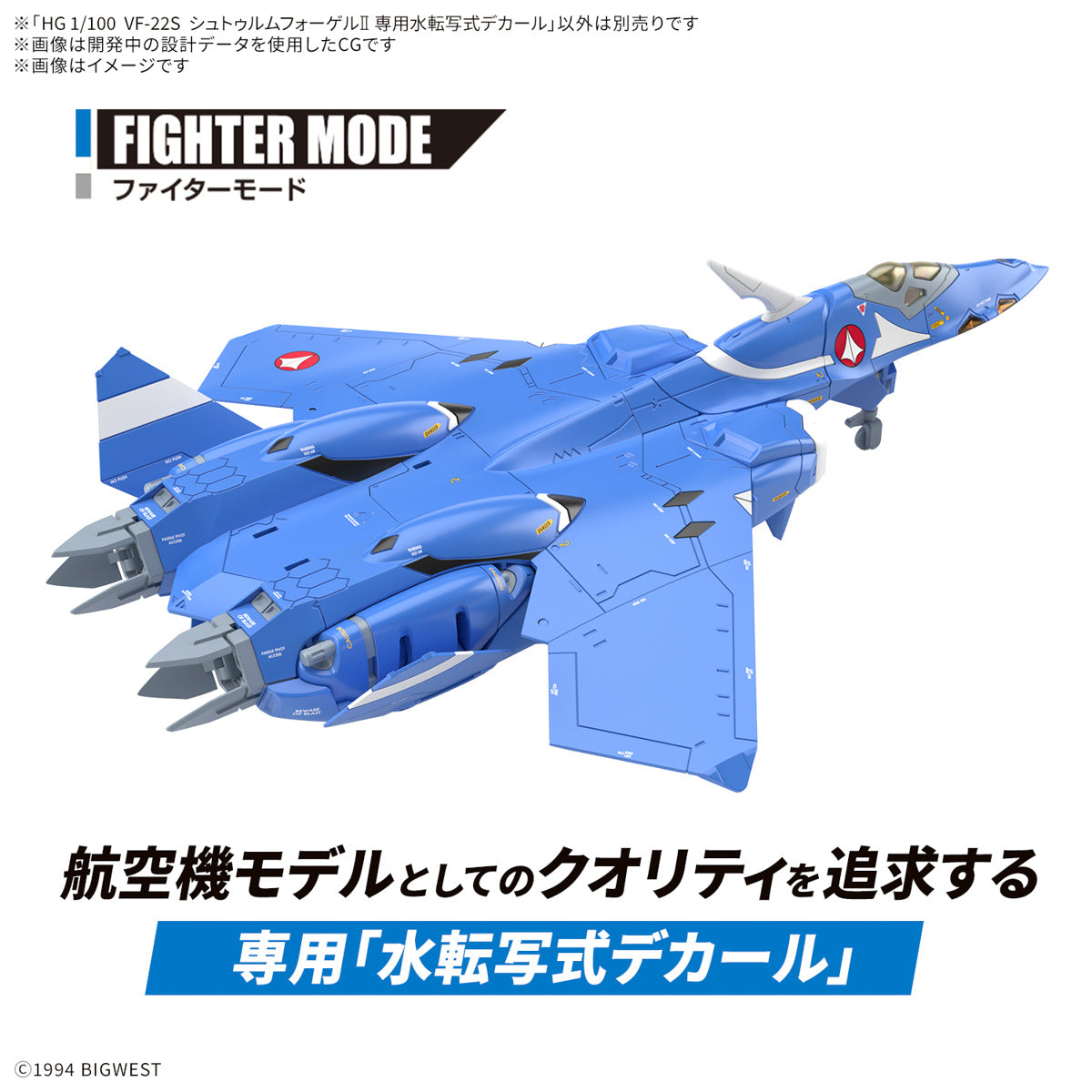 PREORDER 1/100 HG VF-22S Sturmvogel II Water Decals