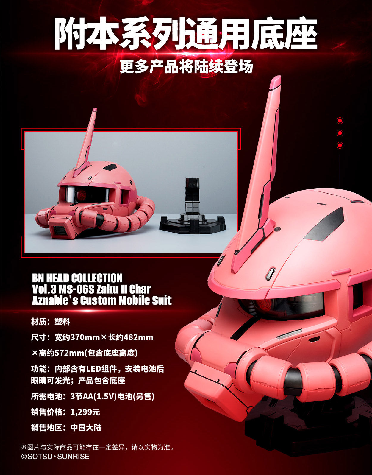 PREORDER Gundam BN Head Collection Vol. 3 Char's Zaku II