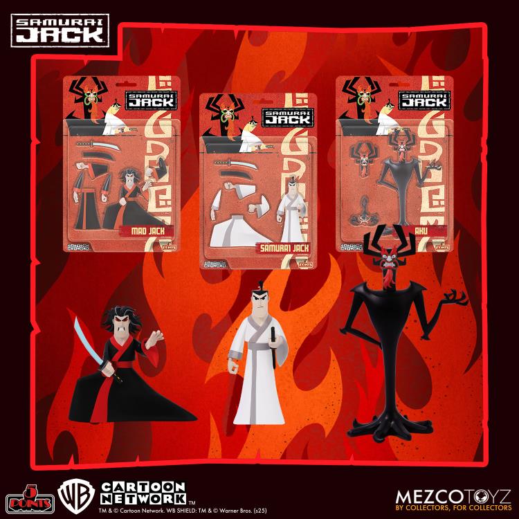 PREORDER Samurai Jack 5 Points Deluxe Action Figure Set (Samurai Jack + Aku + Mad Jack)