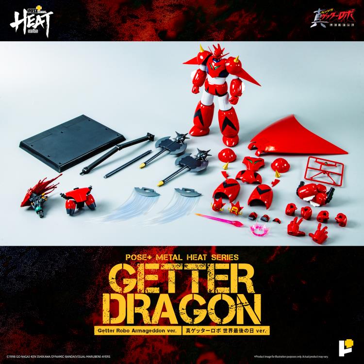 PREORDER Getter Robo Armageddon Pose+ Metal Heat Series Getter Dragon Action Figure