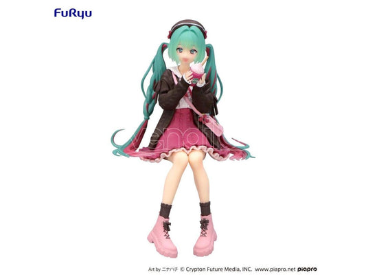 PREORDER Hatsune Miku Noodle Stopper Pvc Statue Autumn Date Pink Color Ver. 14 Cm Furyu