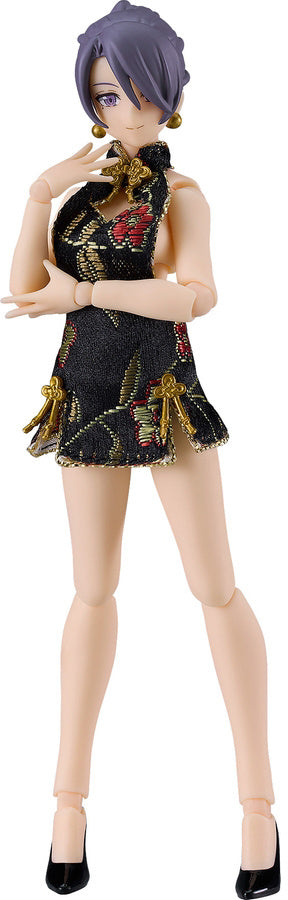 PREORDER figma Female Body (Mika) with Mini Skirt Chinese Dress Outfit (Black)