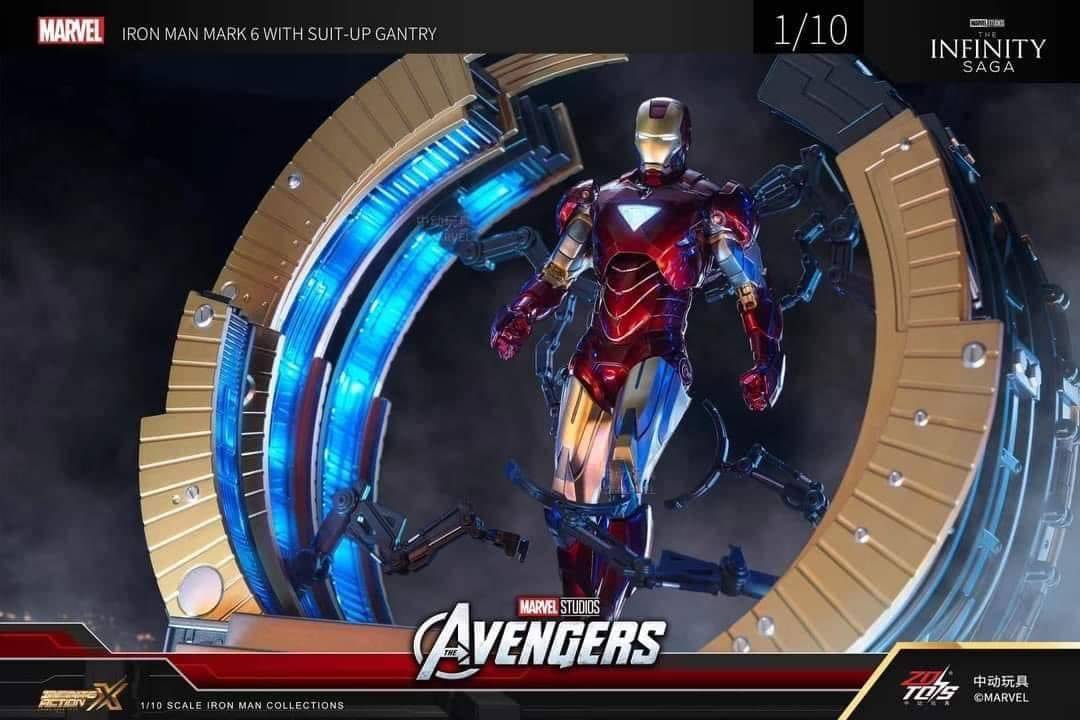 PREORDER ZD Toys ZD1928 Iron Man Mark 6 With Suit-Up Gantry